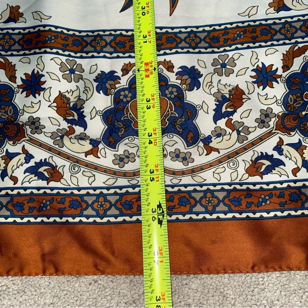 Bursa Vintage Silk Scarf  37” X‎ 37” Multicolored